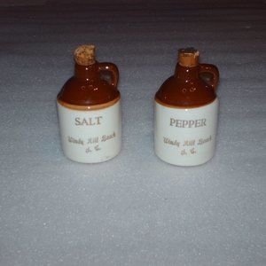 Vintage 22k gold whiskey jug salt & pepper shakers